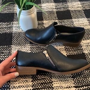 Black slip on loafers